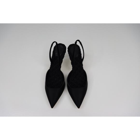 Aera Gabriella Slingback Pumps Women US 8 EU 38 Black Vegan Point Toe Heel $575 - Picture 2 of 10